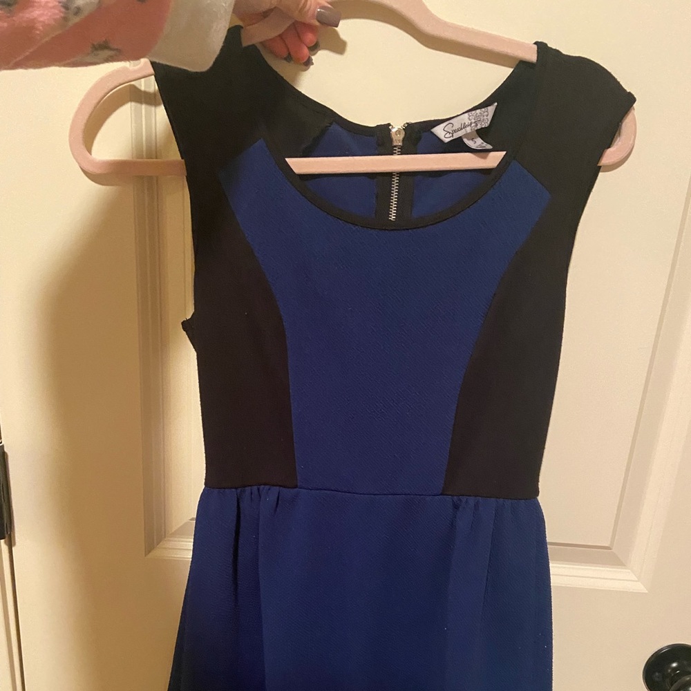 Black and blue formal dress